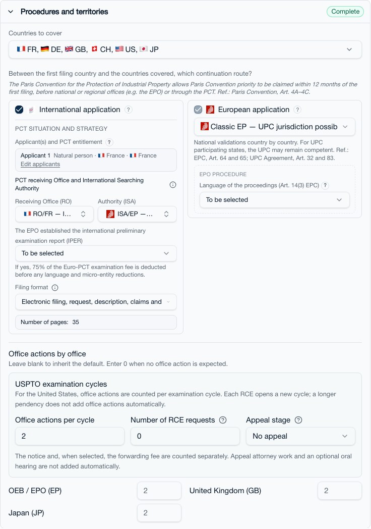 Continuation strategy: PCT option, post-grant European strategy and national extensions